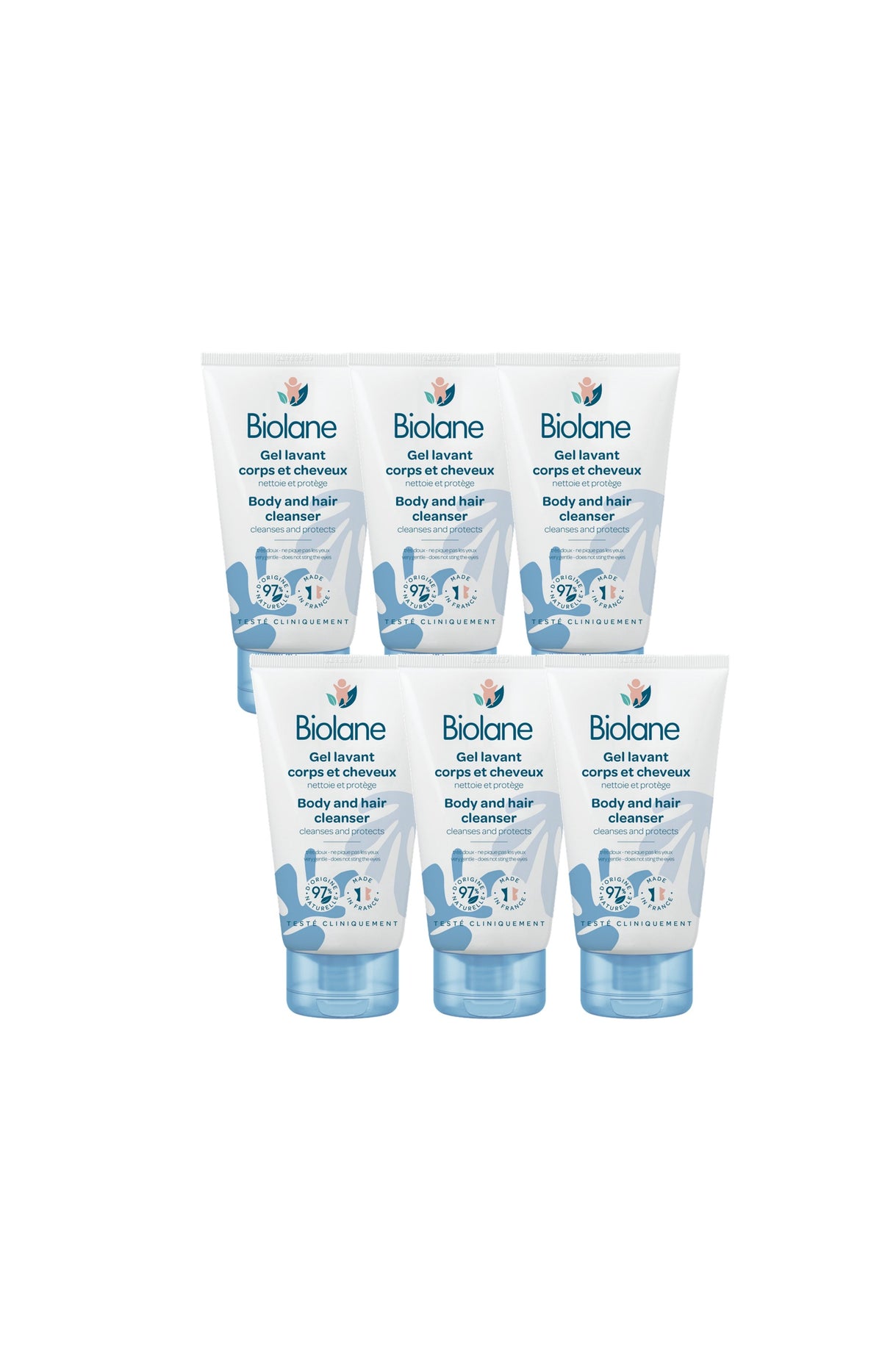 Gels lavants corps & cheveux - Format voyage - 6 x 50 ml