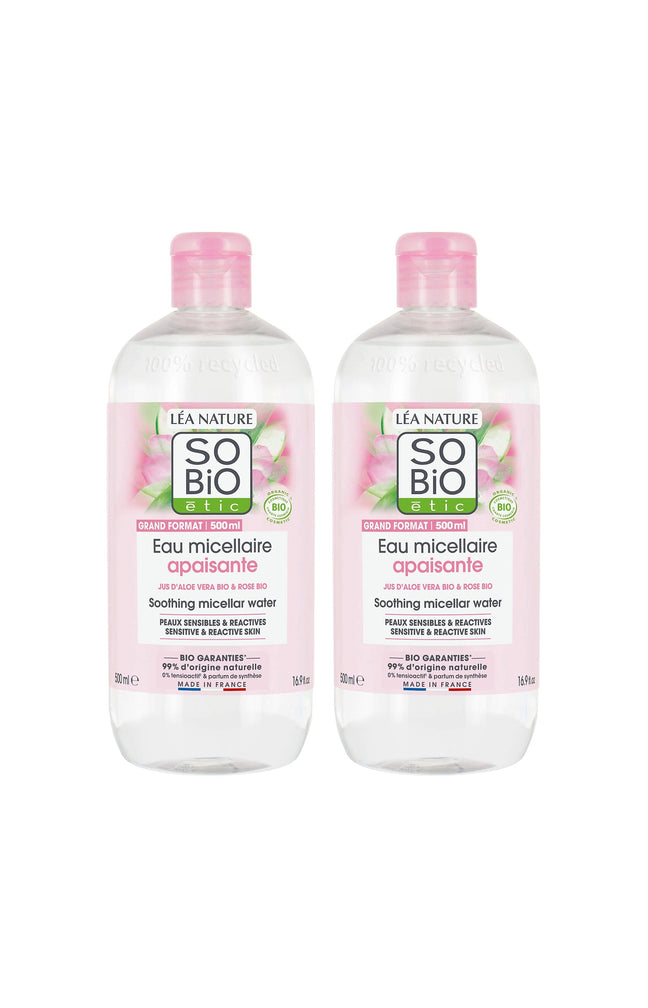 Eaux micellaires apaisantes bio - Aloe vera - Peaux sensibles & réactives