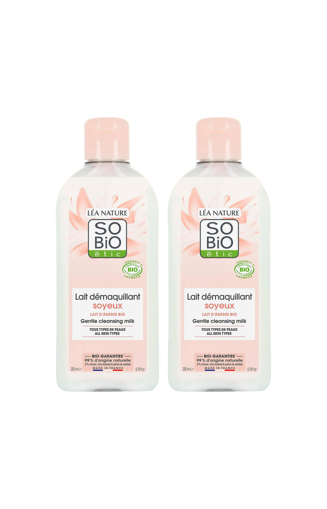 Laits démaquillants soyeux bio - Lait d'ânesse - 2 x 200 ml