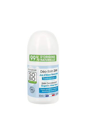 Déodorant roll-on apaisant bio - Aloe vera - Peaux sensibles - 50 ml