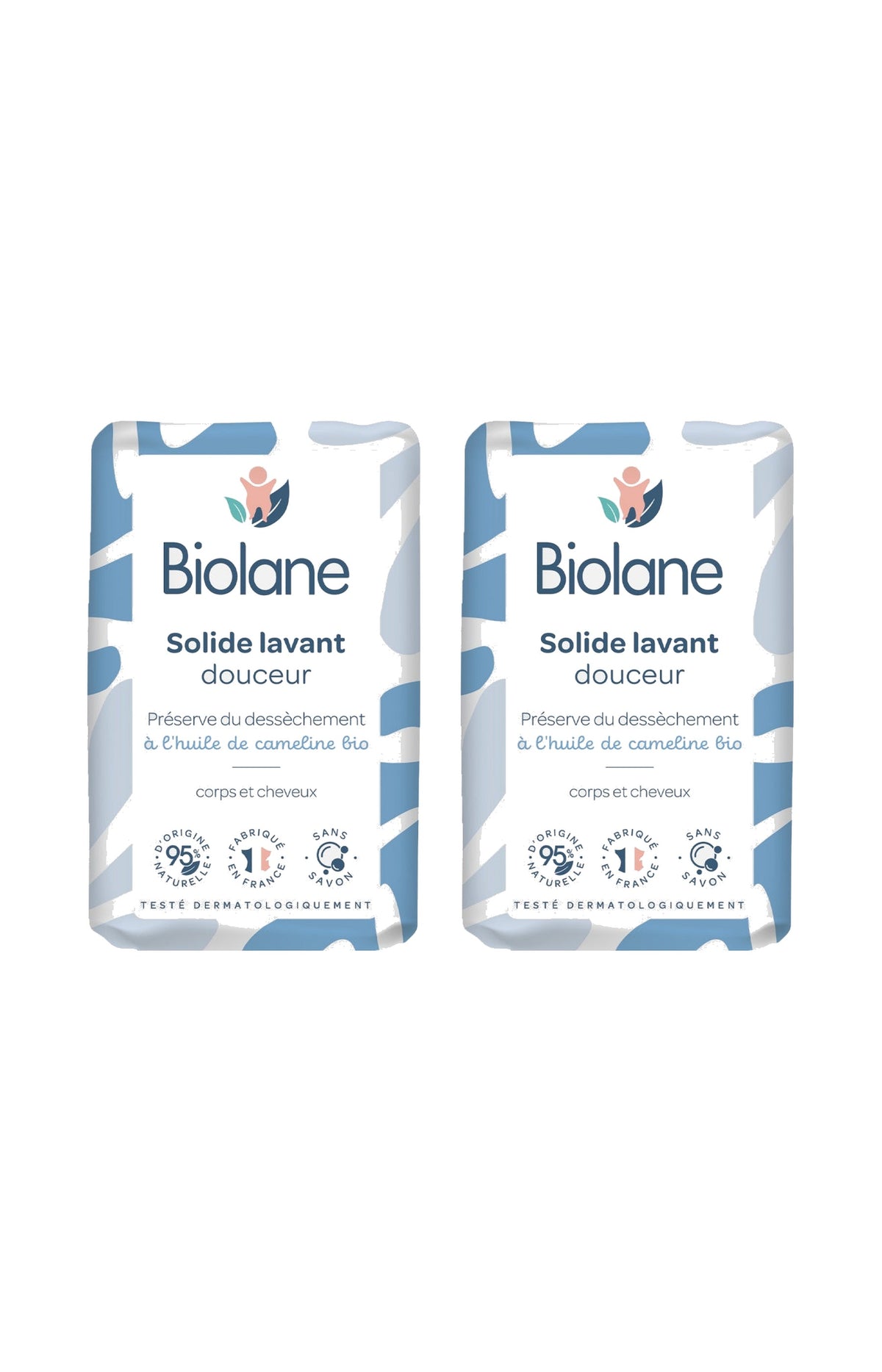 Lavant solide naturel - Huile cameline bio - 2 unités