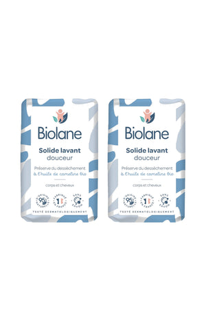 Lavant solide naturel - Huile cameline bio - 2 unités