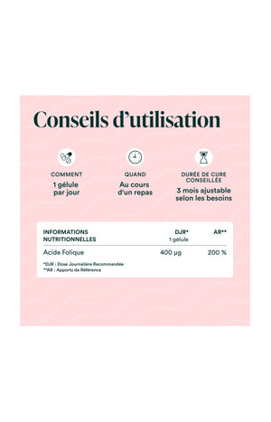 Acide Folique - Grossesse & énergie - 3 mois
