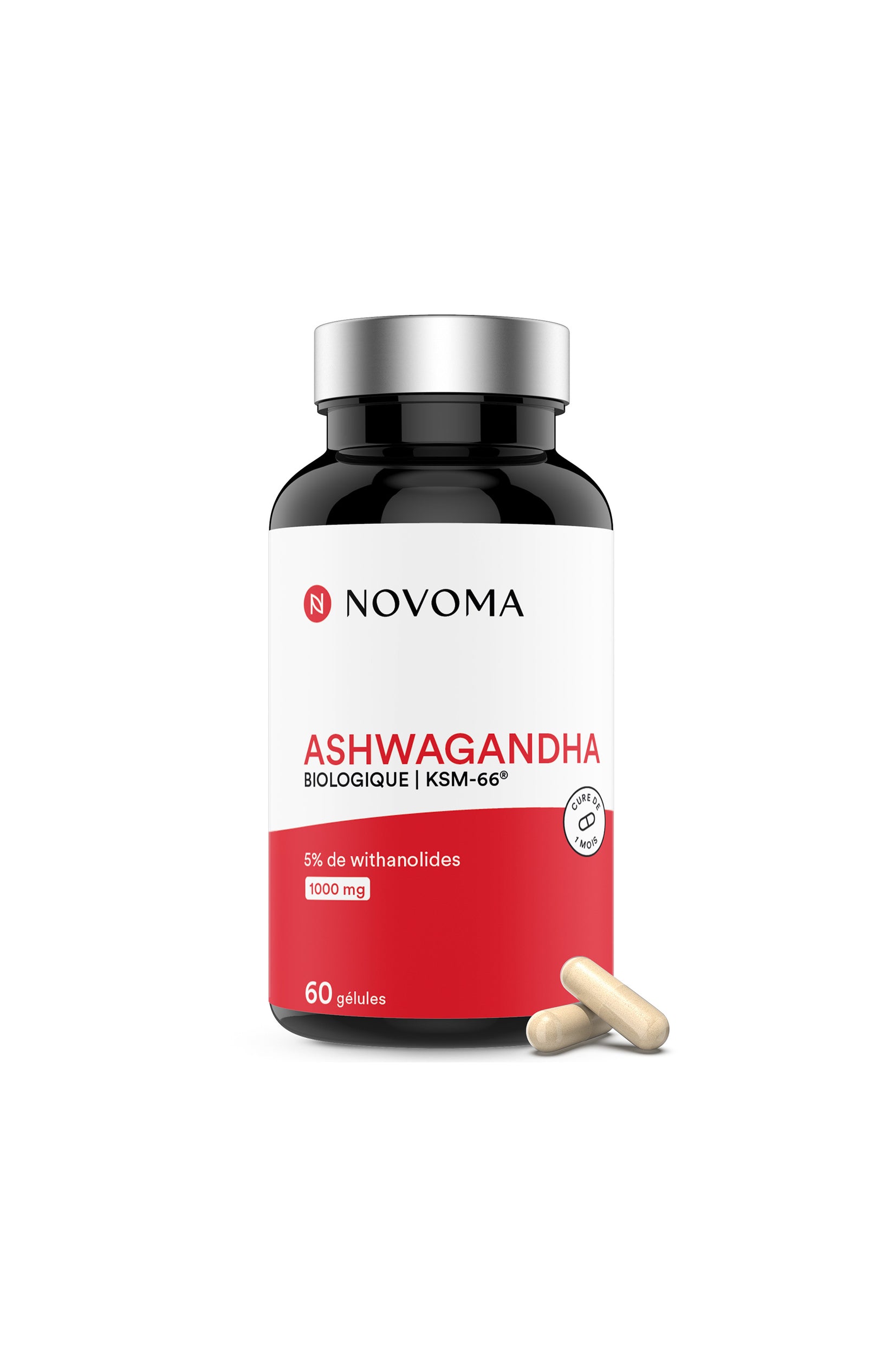 Ashwagandha Bio KSM-66® - Revitalisant & relaxant - 1 mois