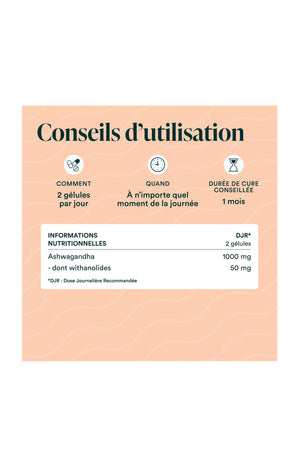 Ashwagandha Bio KSM-66® - Revitalisant & relaxant - 1 mois