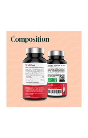 Ashwagandha Bio KSM-66® - Revitalisant & relaxant - 1 mois