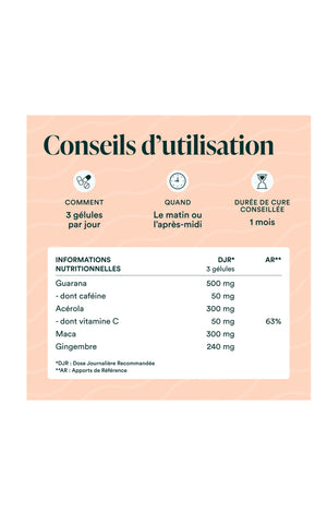 Formule Boost Bio - Guarana & maca - 1 mois
