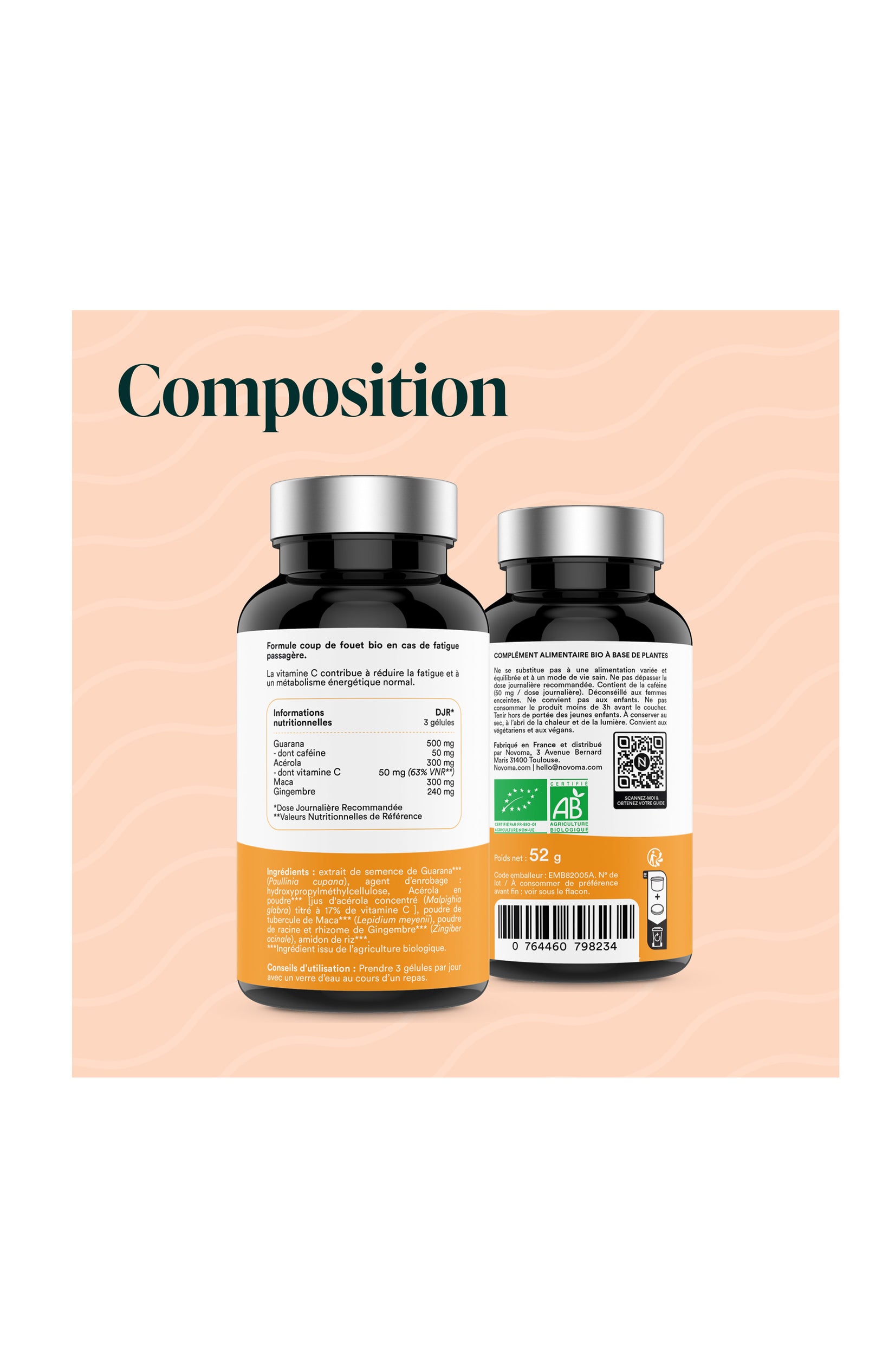 Formule Boost Bio - Guarana & maca - 1 mois