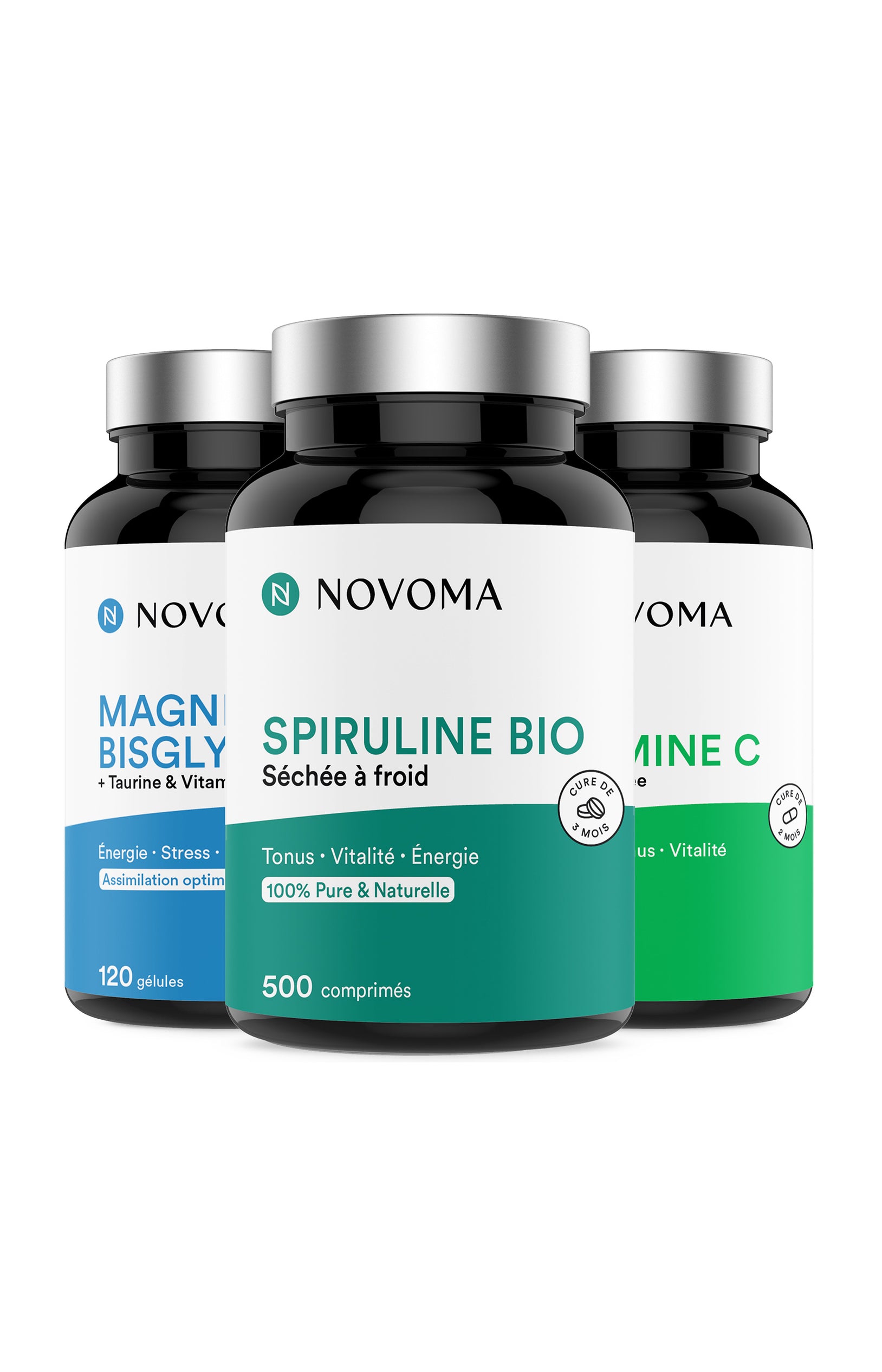 Pack Vitalité - Magnésium, spiruline bio & vitamine C