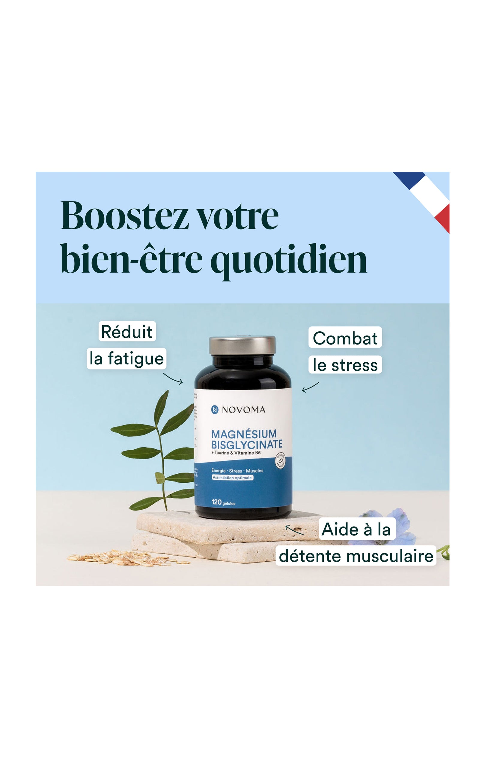 Magnésium Bisglycinate - Energie & stress -  20 ou 40 jours