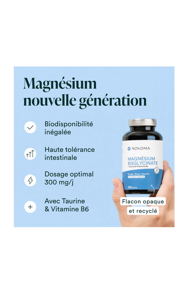 Magnésium Bisglycinate - Energie & stress -  20 ou 40 jours