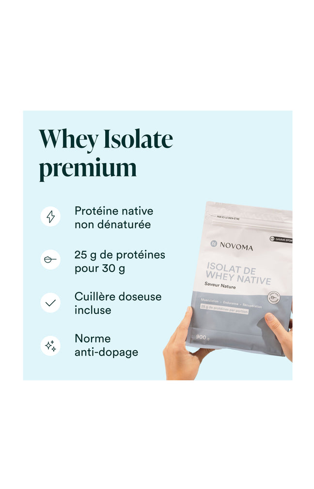 Isolat de Whey Native - Sport - Saveur nature - 3 x 900 g