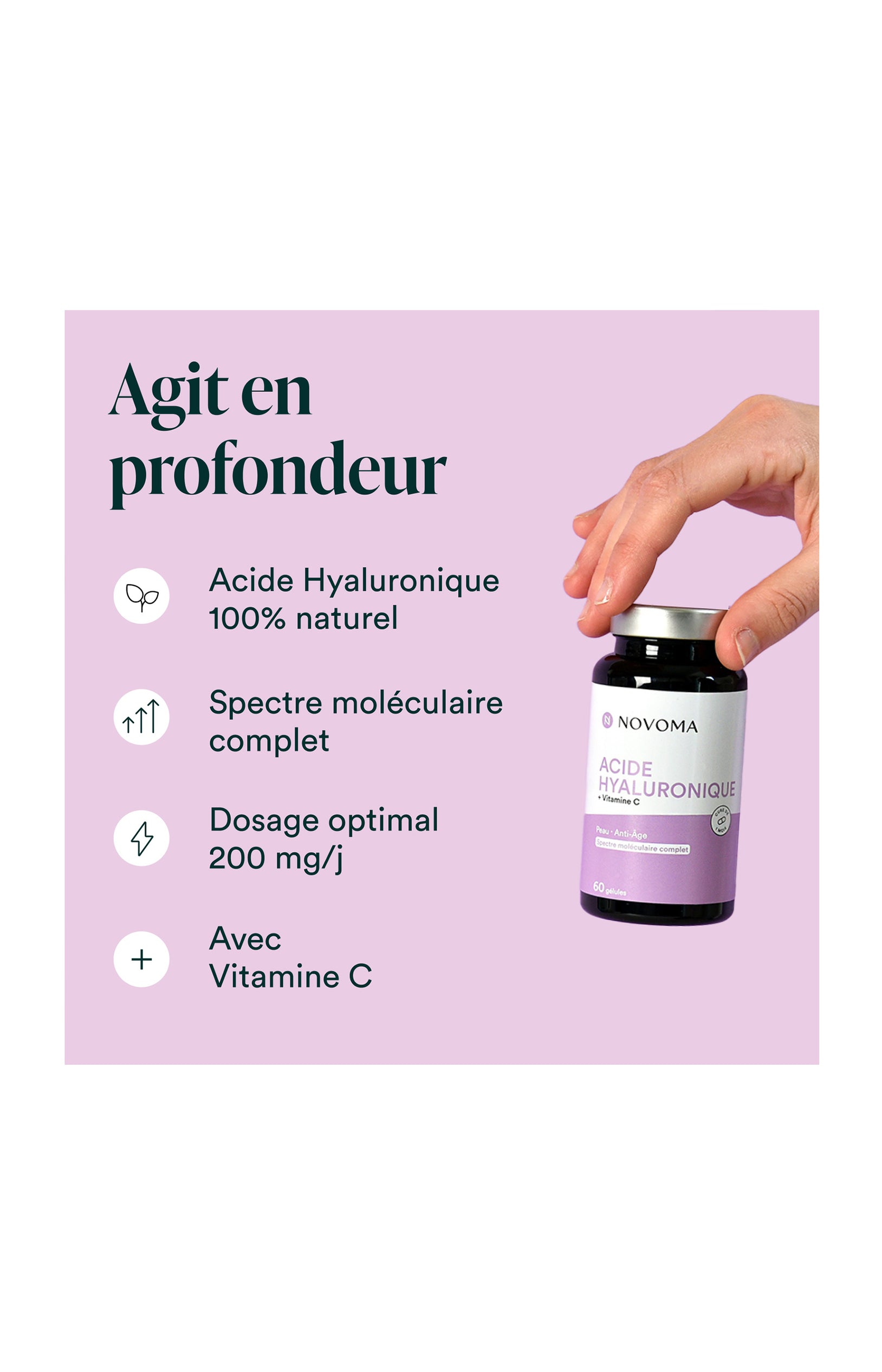 Acide Hyaluronique - Peau & anti âge - 1 mois