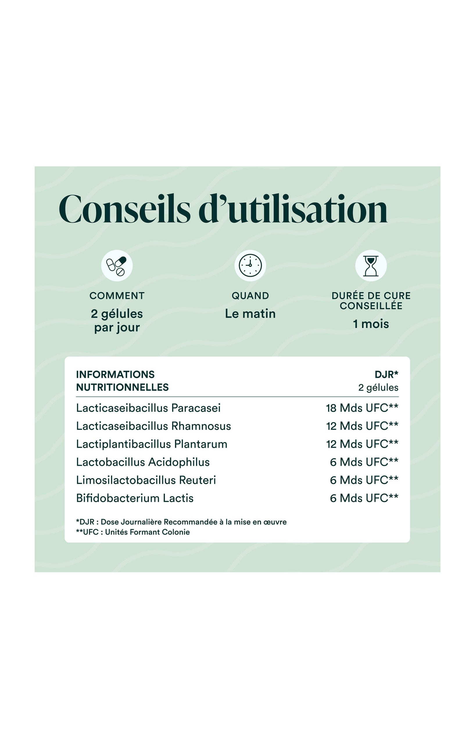 Probiotiques - Equilibre flore intestinale - 1 mois