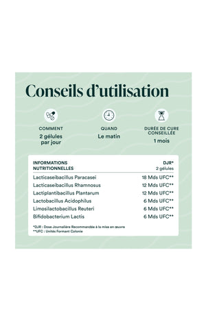 Probiotiques - Equilibre flore intestinale - 1 mois