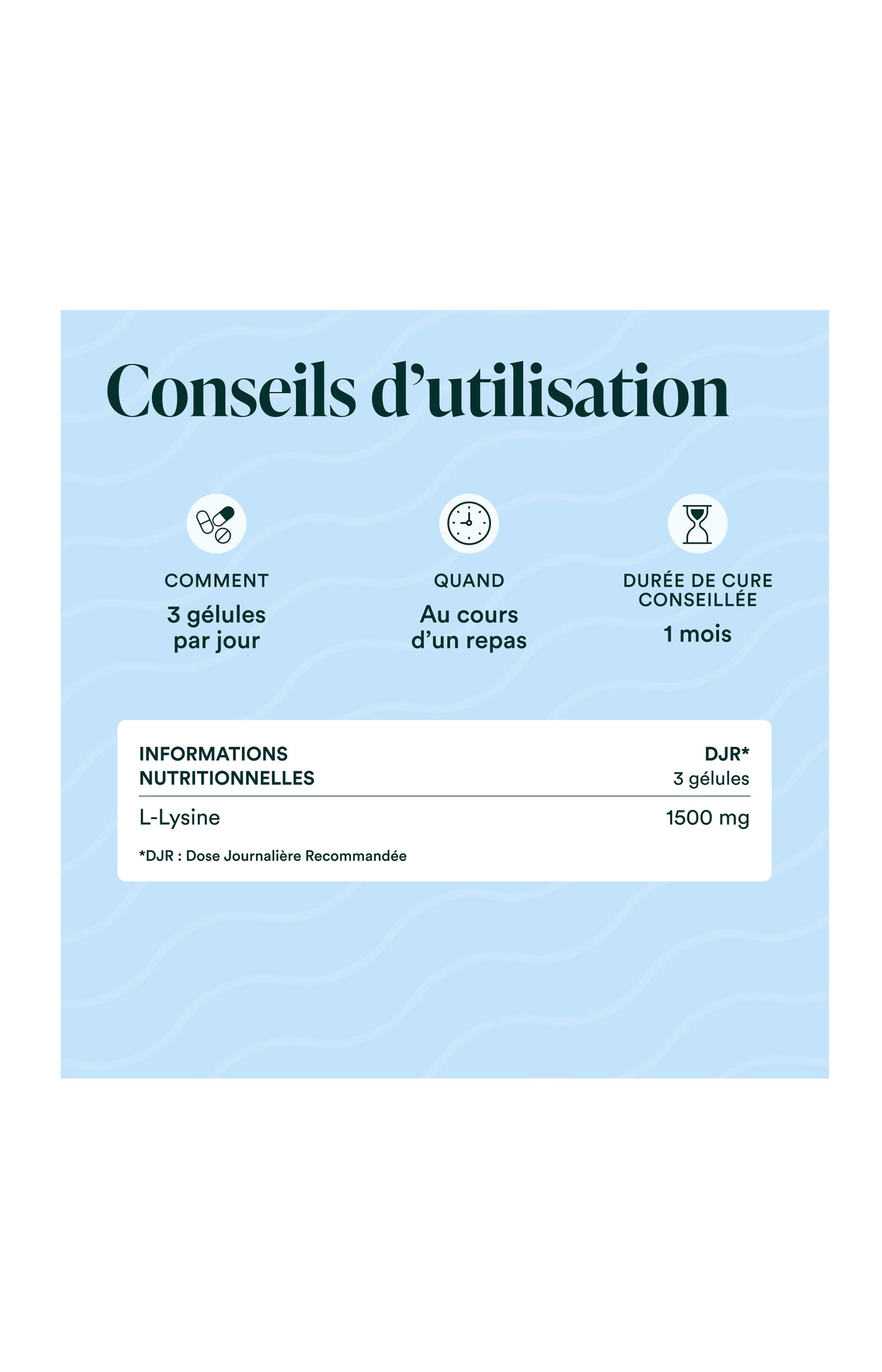 L-Lysine - Acide aminé - 1 mois