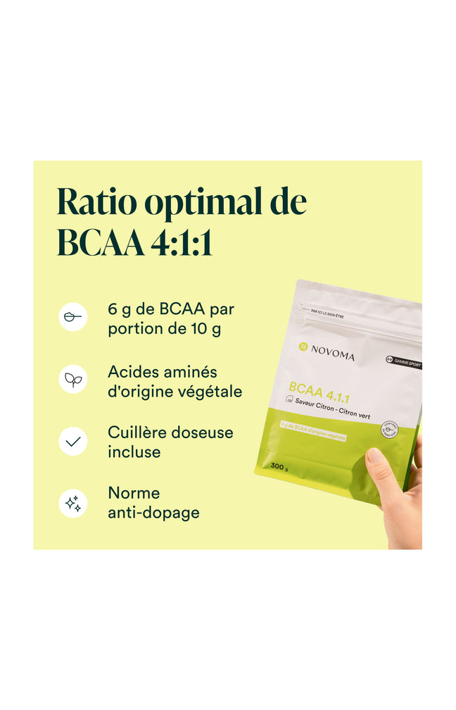 BCAA 4.1.1 en poudre - Sport - Saveur citron - 300 g