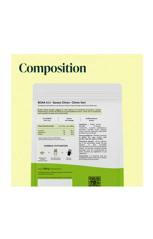 BCAA 4.1.1 en poudre - Sport - Saveur citron - 300 g