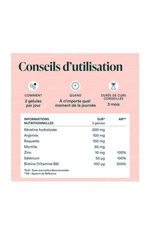 Formule Cheveux - Kératine & biotine - 1 mois