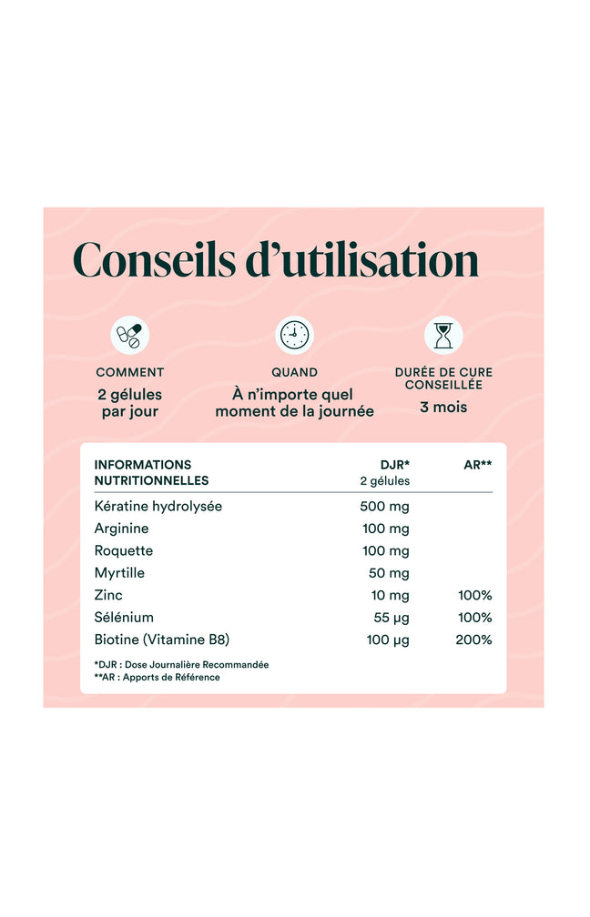 Formule Cheveux - Kératine & biotine - 1 mois