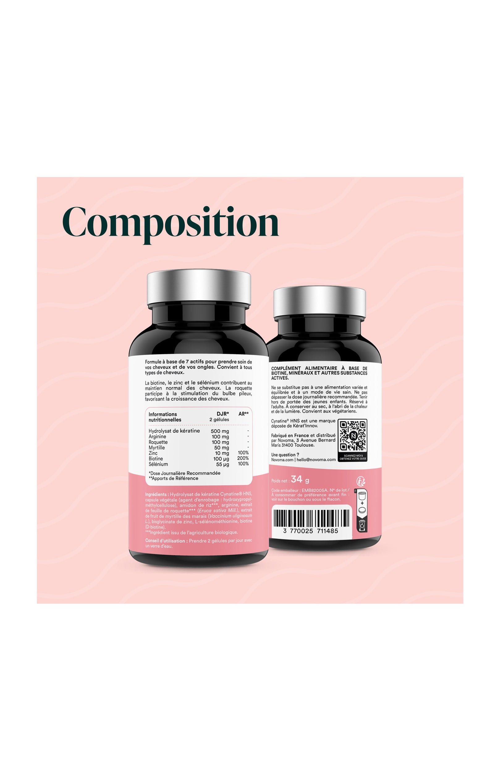 Formule Cheveux - Kératine & biotine - 1 mois