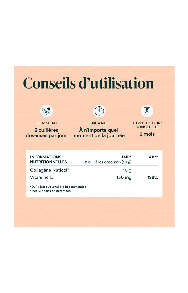Collagène Marin - Peau & articulations - Saveur pêche - 3 x 28 jours