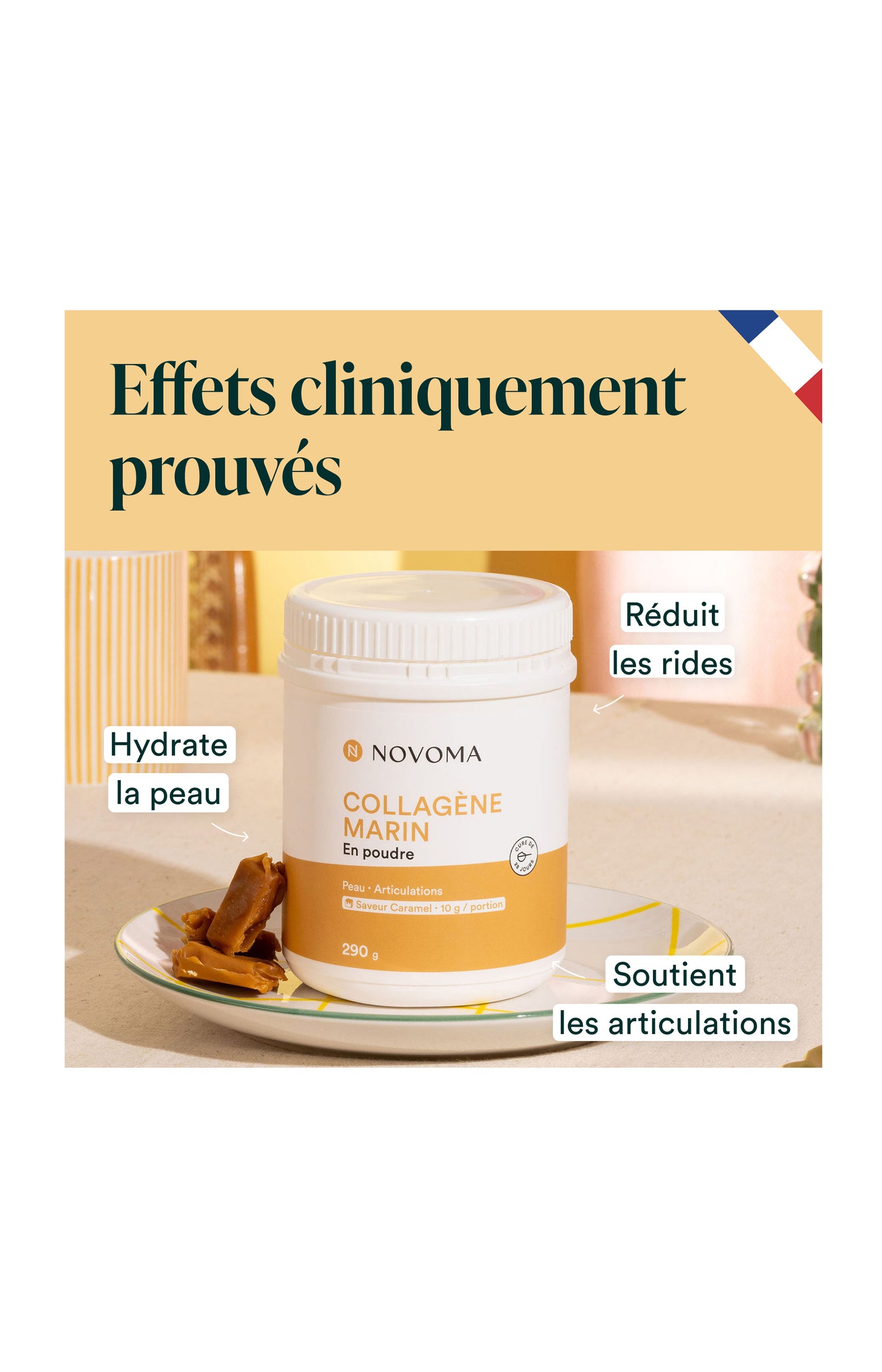 Collagène Marin - Peau & articulations - Saveur caramel - 3 x 28 jours