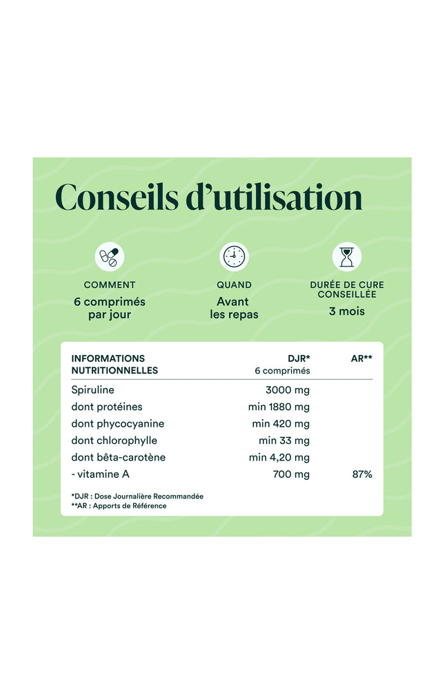 Spiruline Bio - Tonus & vitalité - 3 mois