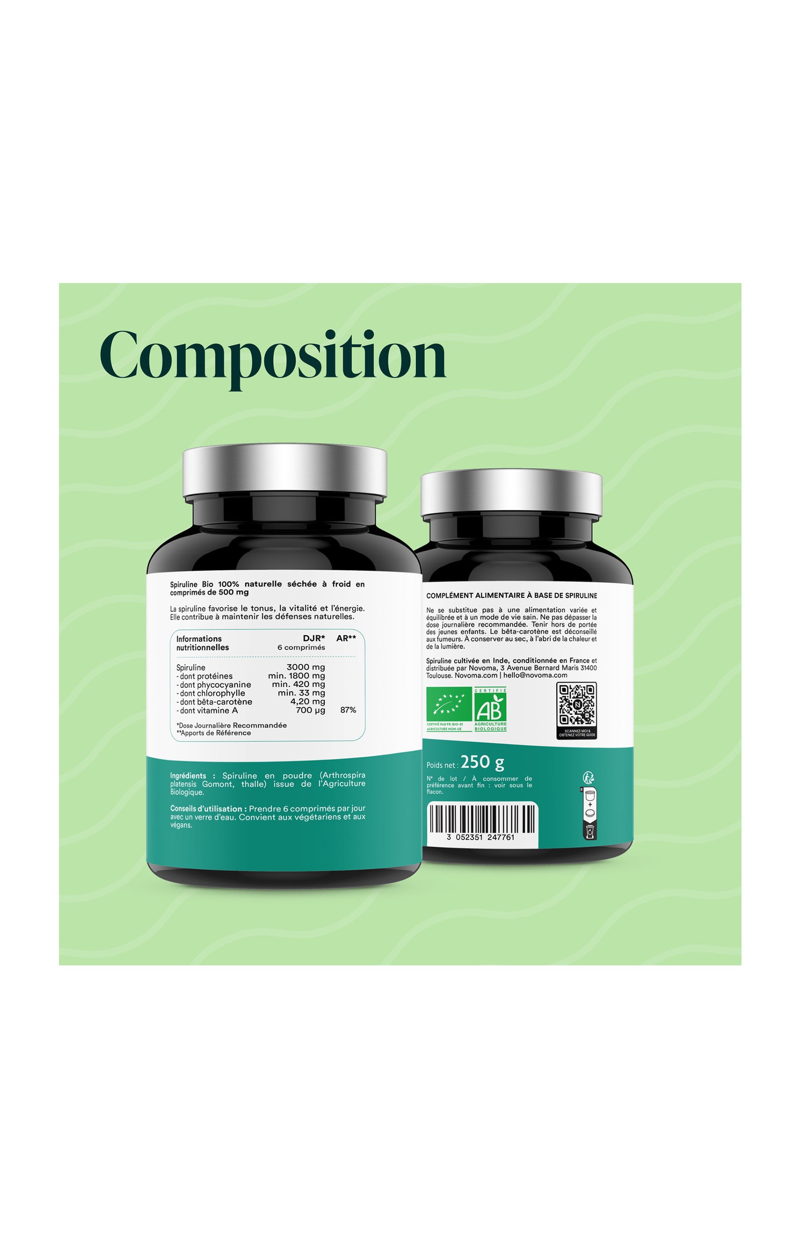 Spiruline Bio - Tonus & vitalité - 3 mois