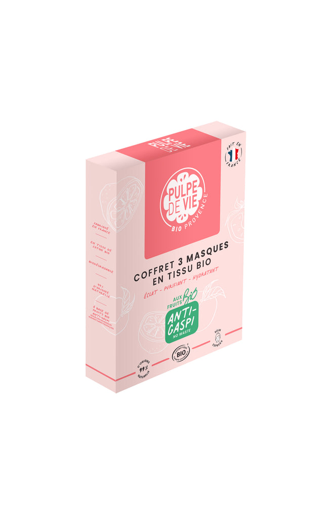 Masque tissu bio - Visage - 3 produits