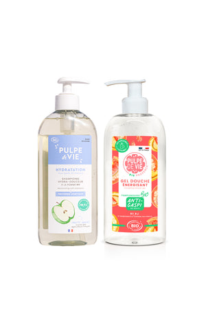 Gel douche énergisant & shampoing doux - 2 x 400 ml