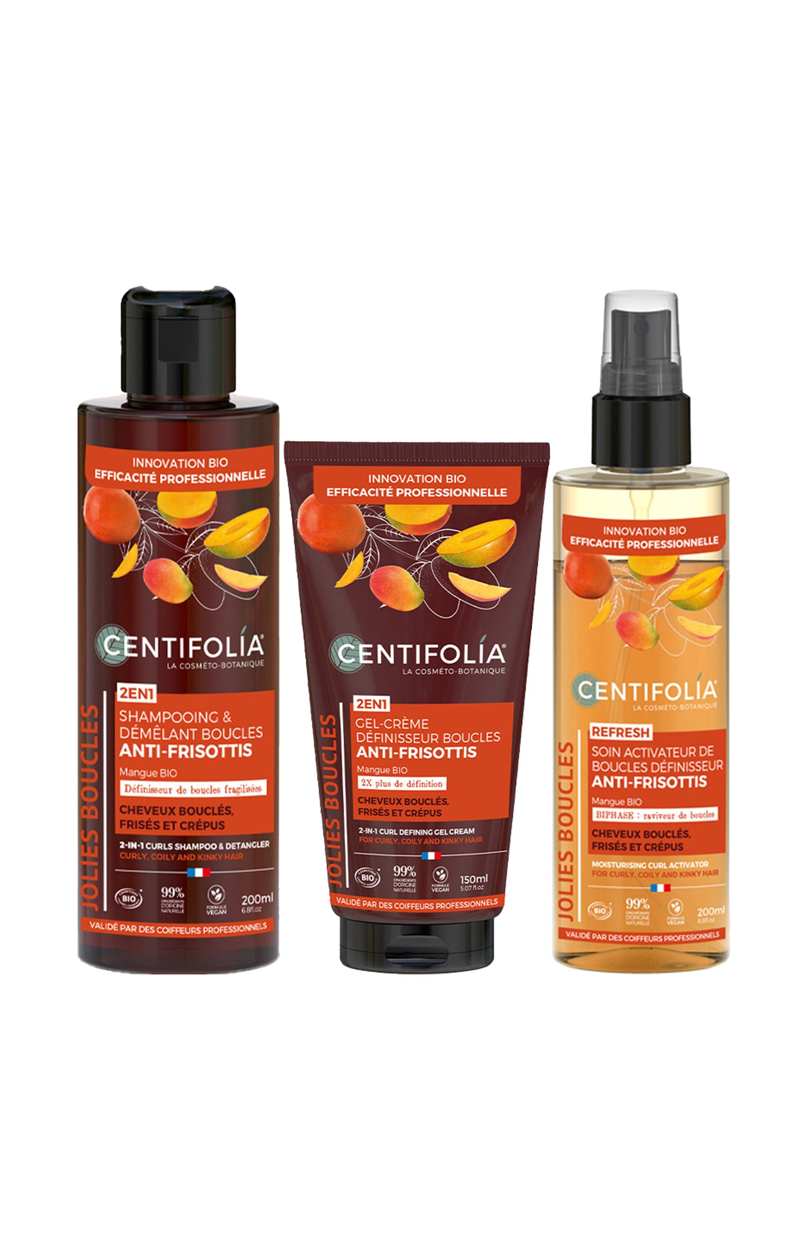 Routine cheveux bouclés bio - Mangue - 3 produits