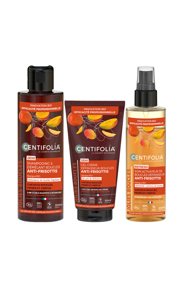 Routine cheveux bouclés bio - Mangue - 3 produits