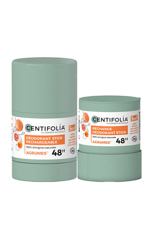Déodorant stick efficacité 48h bio & recharge - Agrumes - 2 x 50 g