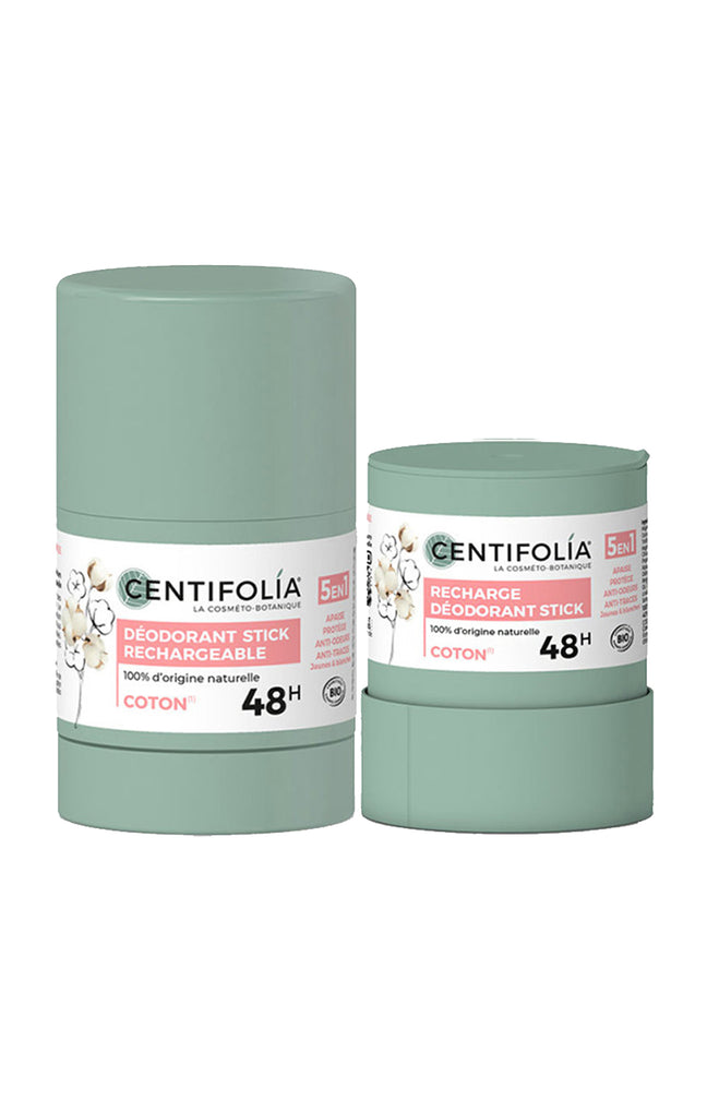 Déodorant stick efficacité 48h bio & recharge - Fleur de coton - 2 x 50 g