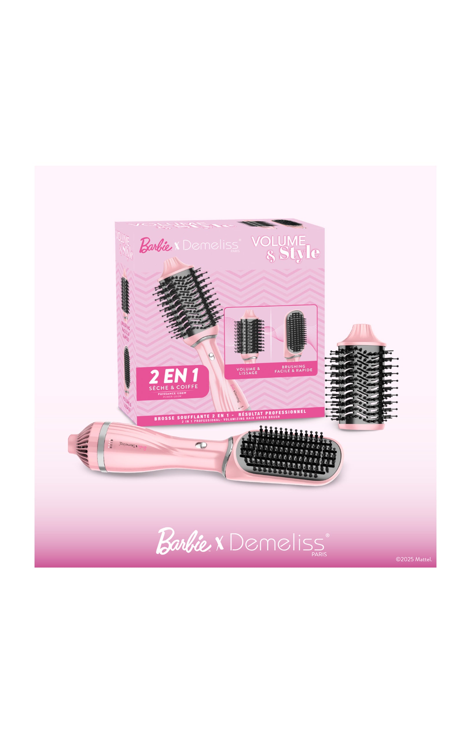 Brosse soufflante Barbie - Rose