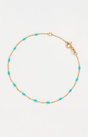 Bracelet Email Vert - Or jaune 375/1000