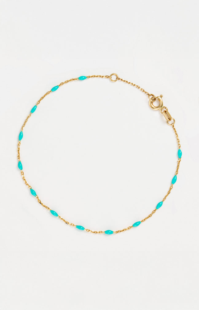 Bracelet Email Vert - Or jaune 375/1000