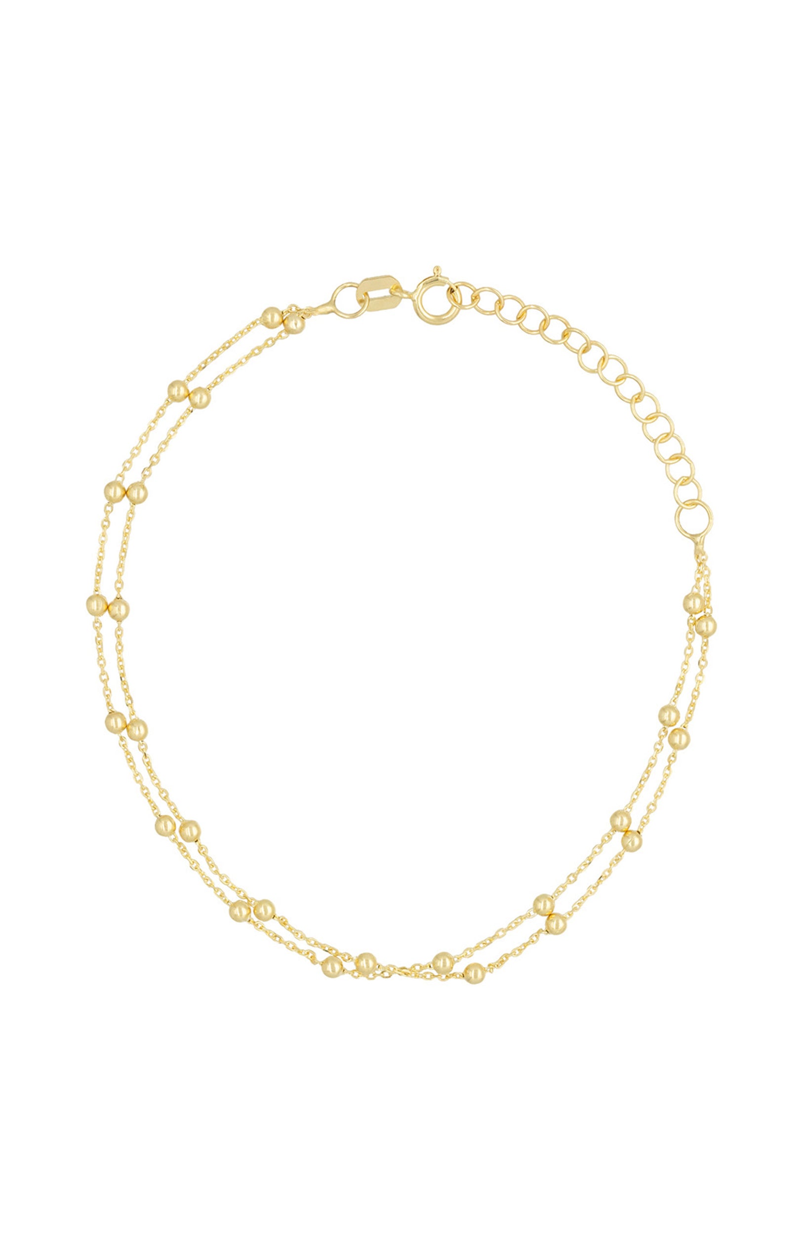 Bracelet Double chaîne boules - Or jaune 375/1000