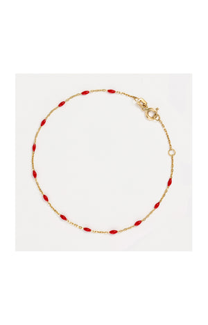 Bracelet Email rouge - Or jaune 375/1000