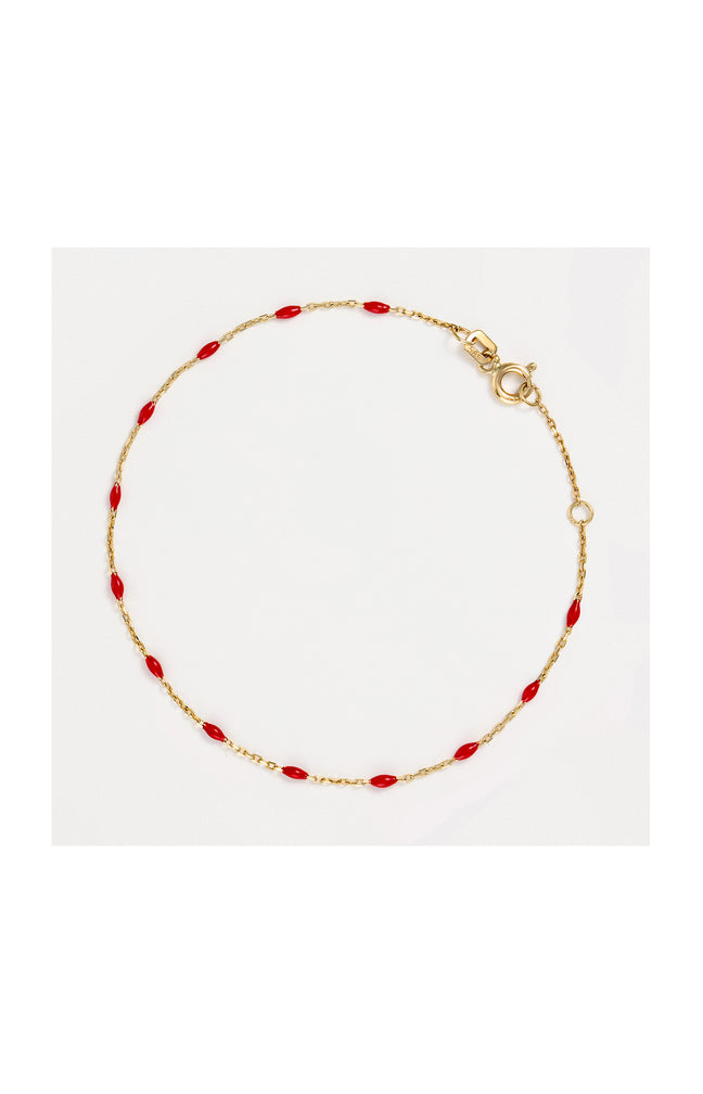 Bracelet Email rouge - Or jaune 375/1000
