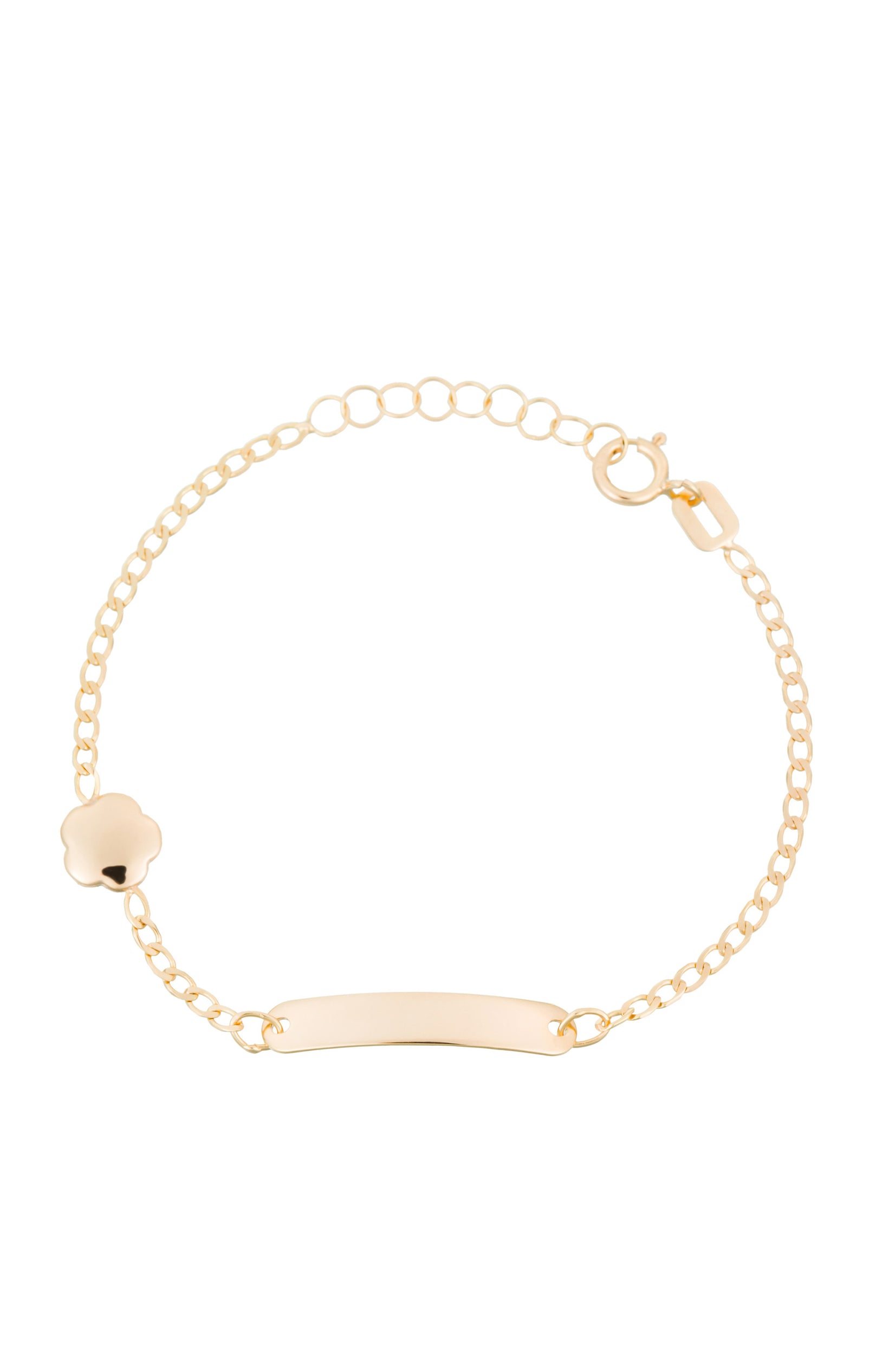 Gourmette enfant Barre dorée - Or Jaune 375/1000