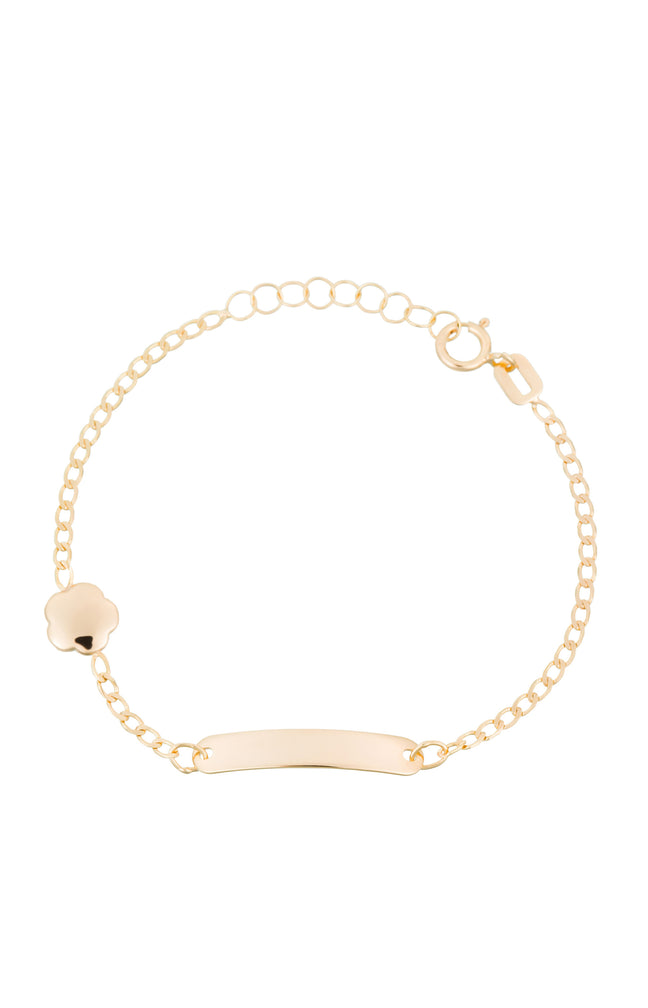 Gourmette enfant Barre dorée - Or Jaune 375/1000