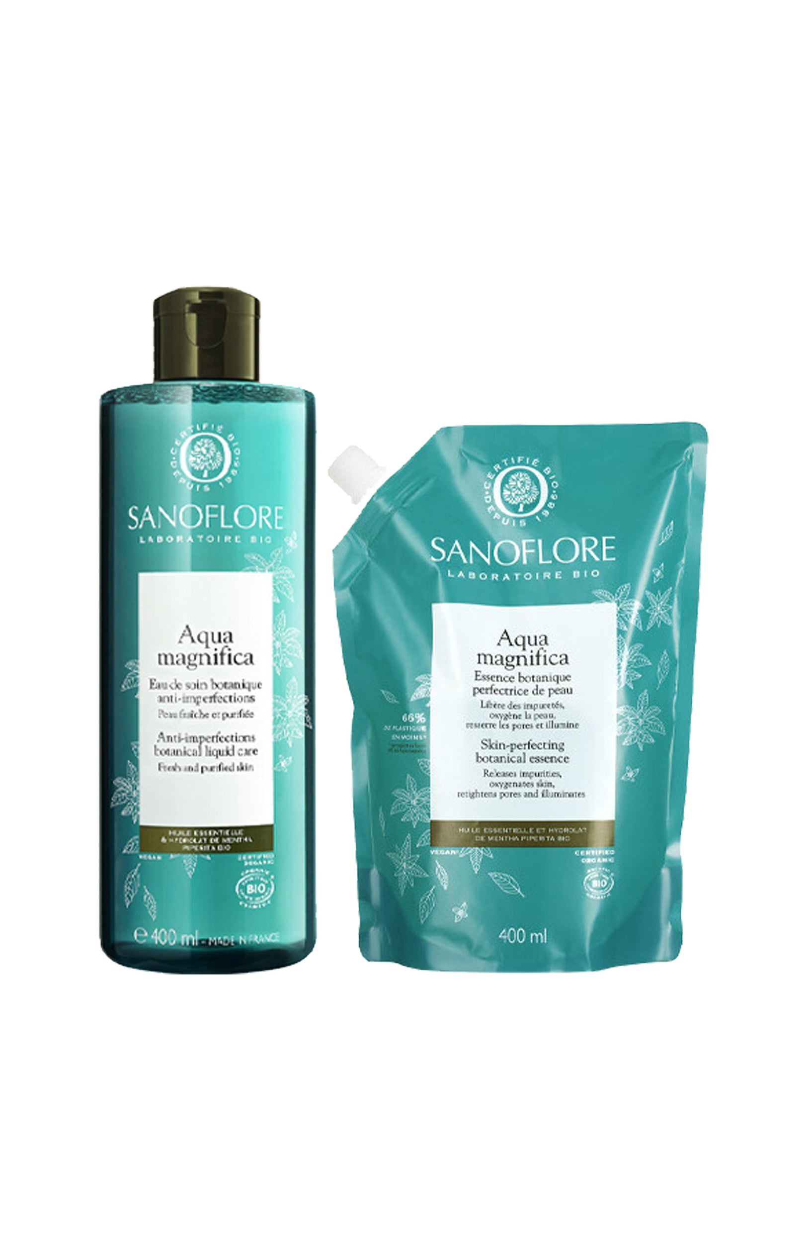 Eau de soin botanique purifiante bio & eco-recharge - 2 x 400 ml