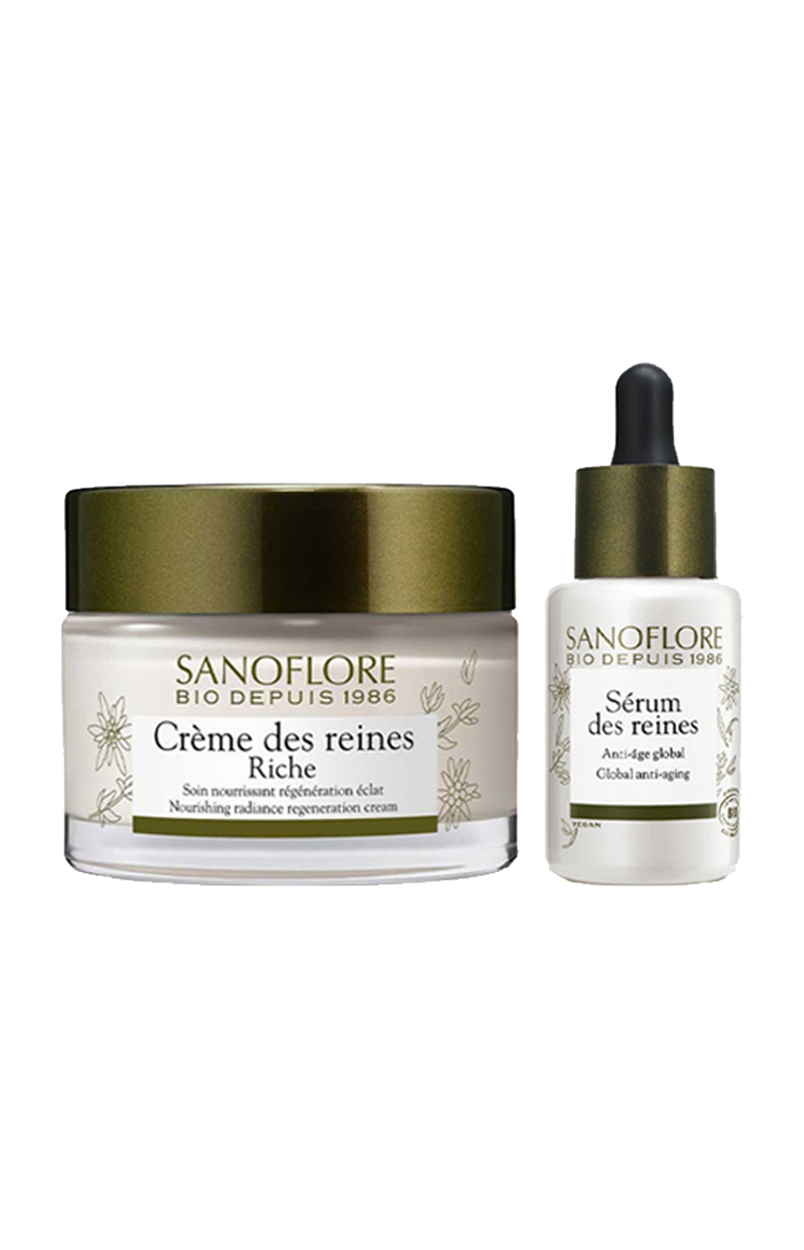 Crème riche & sérum des reines bio - Peaux matures