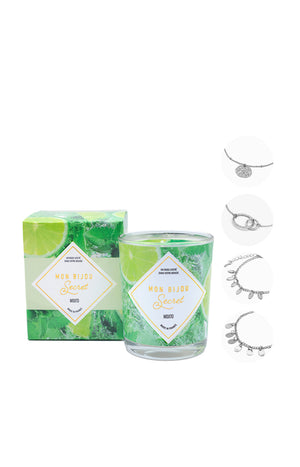 Bougie parfumée - Mojito - Collier doré - 40h