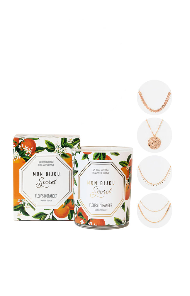 Bougie parfumée - Fleur d'oranger- Collier doré - 40h