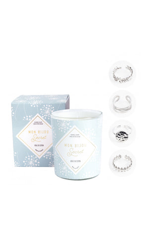 Bougie parfumée - Voile de coton - Bague argentée - 40h