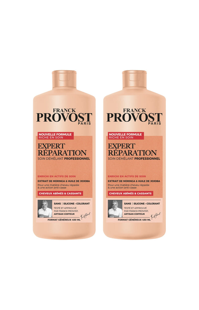 2 soins démêlants professionnels - Cheveux abîmés & cassants - 450 ml