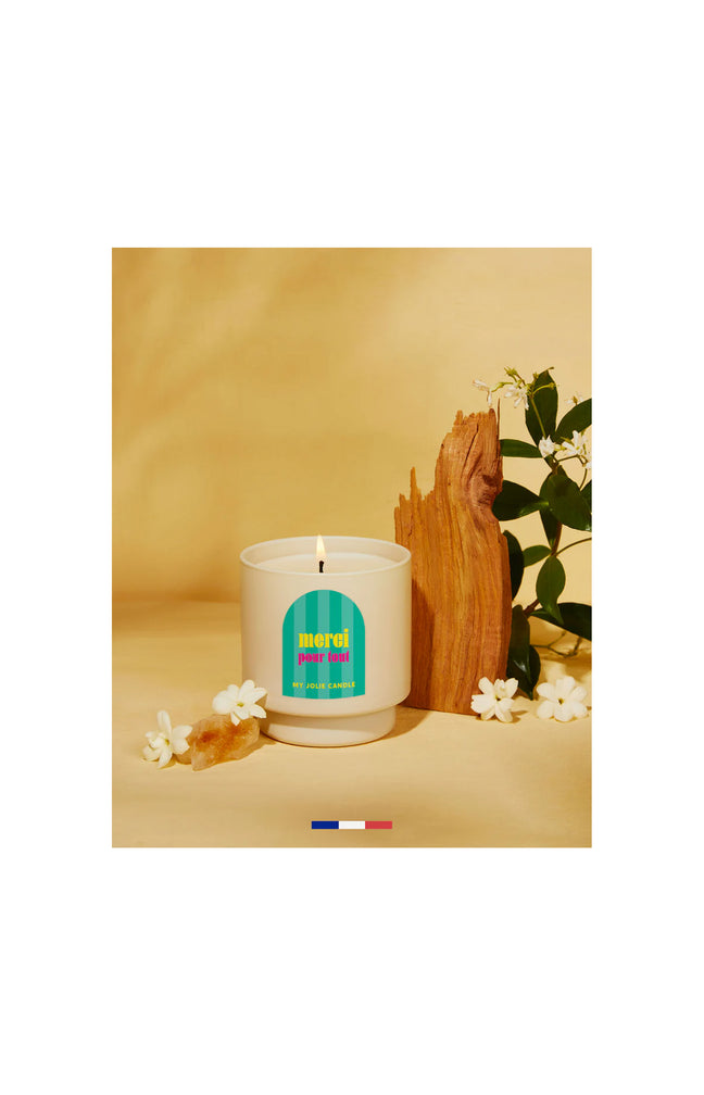 Bougie Parfumée - Fleur de thé - Message "Merci pour tout" - 180 g